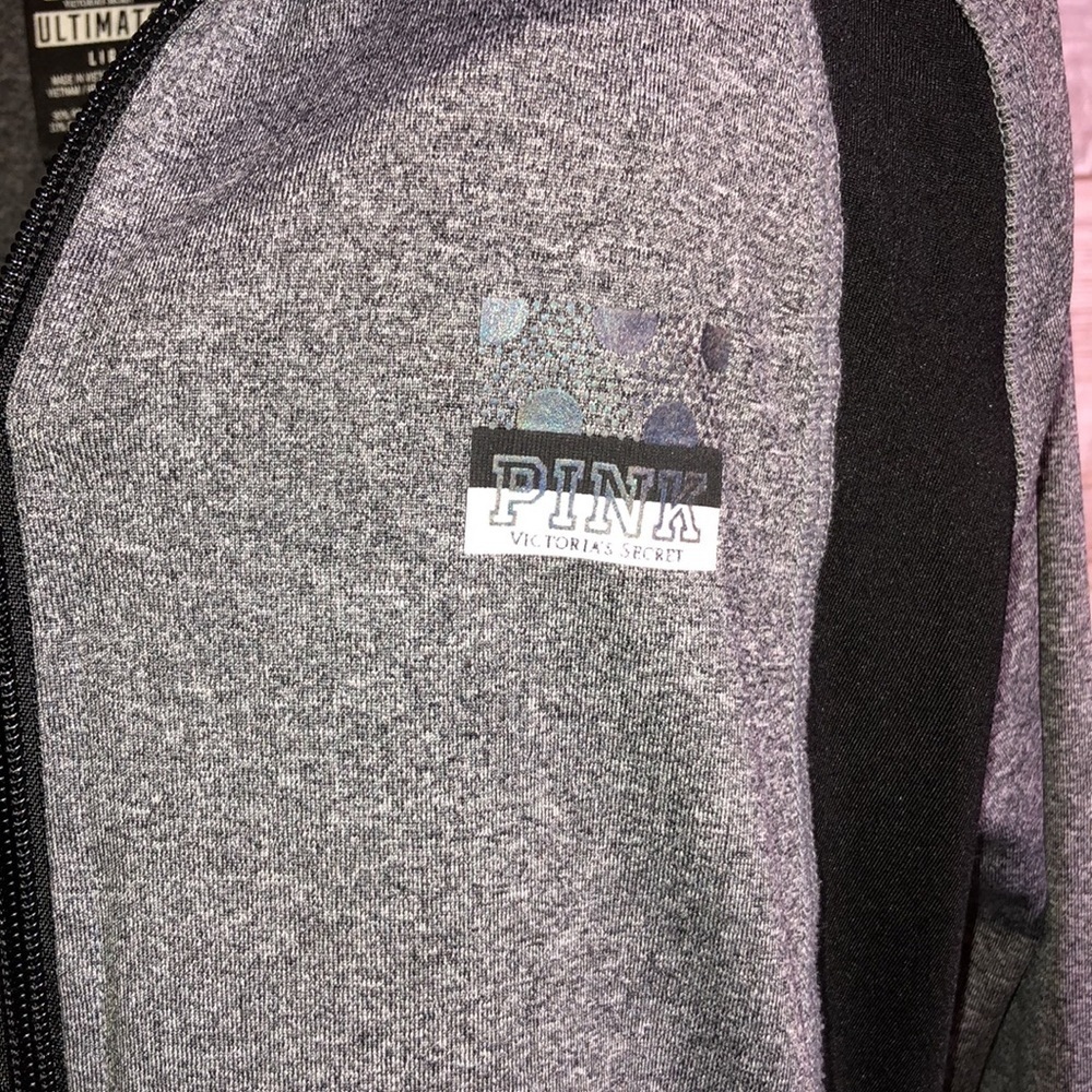 Victoria’s Secret pink sweatshirt gray and black size large ultimate top… - Picture 2 of 6